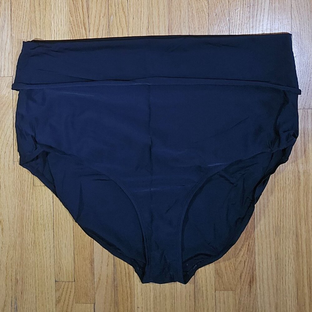 Ava & Viv Black Foldover Swim Bikini Bottom